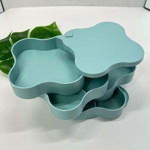 Stacked Jewelry Storage Box Rotating Multilayer Organizer Tier Earring Holder gf